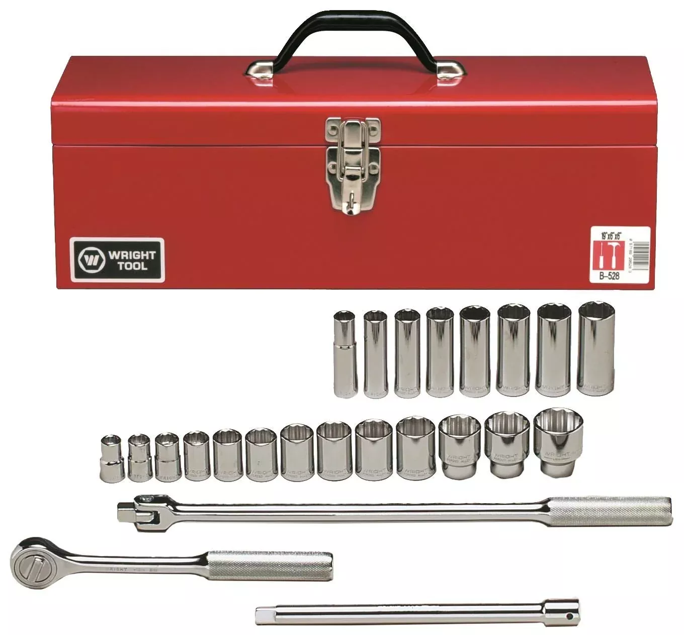 Wright Tool 425 12 Point Standard and Deep Socket Set, 25-Piece (425WR)